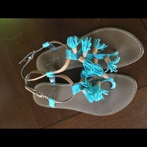 Loft turquoise tassle sandals